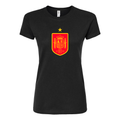 Women's Spain Red Logo National Soccer Team Round Neck T-Shirt