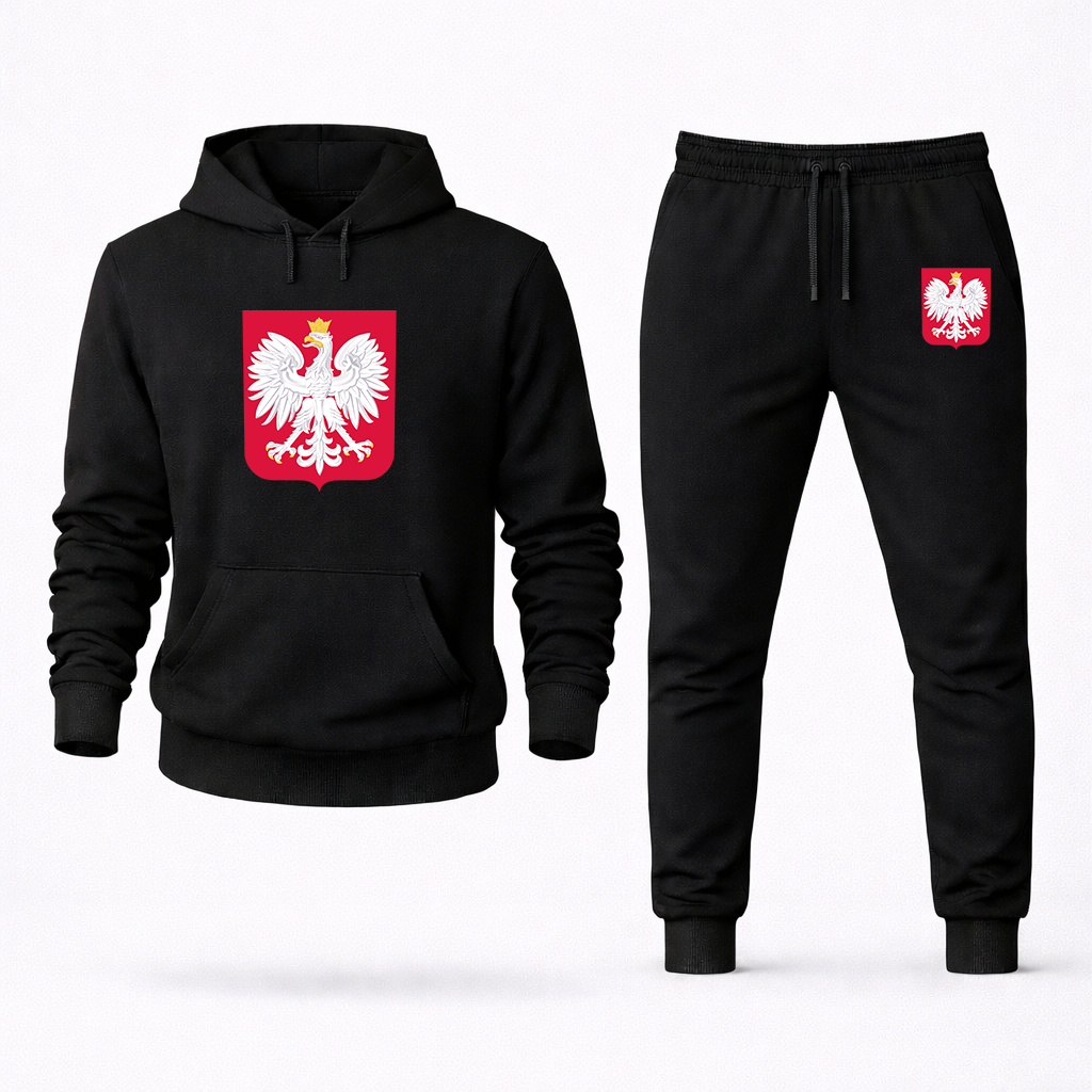 Men's Poland National Soccer Team Hoodie Joggers Set