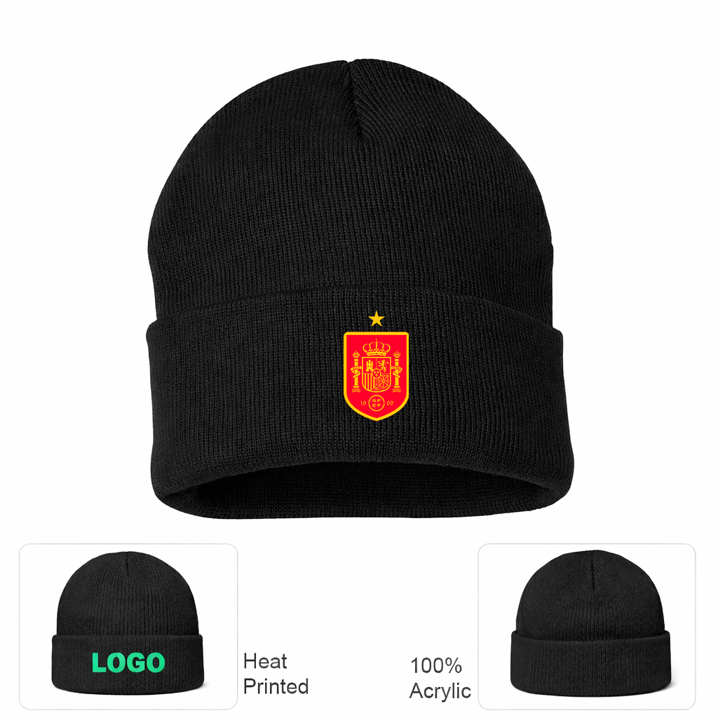 Spain Red Logo National Soccer Team Beanie Hat