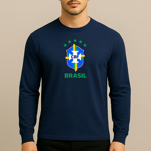 Men's Brasil National Soccer Team Long Sleeve T-Shirt