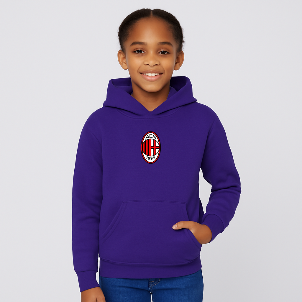 Youth Kids AC Milan Soccer Pullover Hoodie