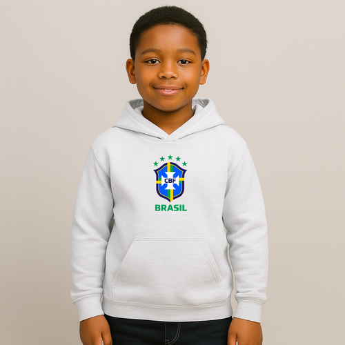 Youth Kids Brasil National Soccer Team Pullover Hoodie