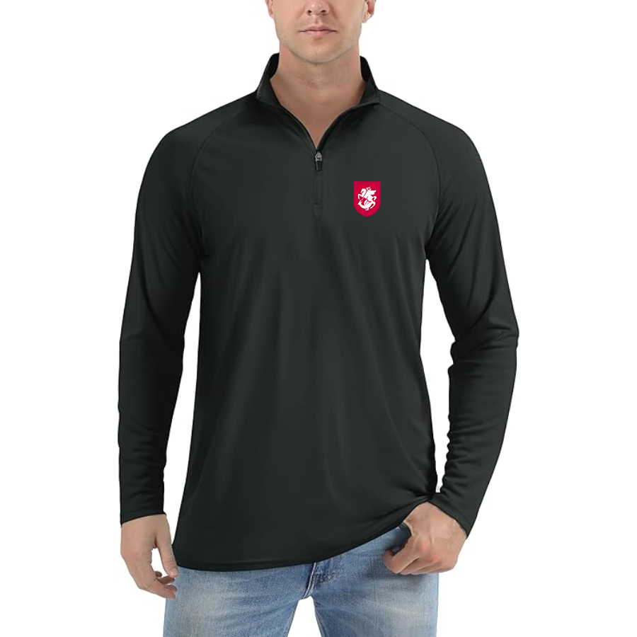Men’s Georgia National Soccer Team - Lightweight Quarter-Zip Athletic Shirt – Long Sleeve Performance Wear