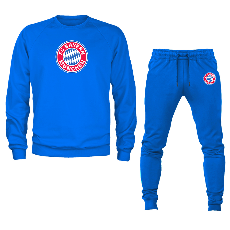Men's F.C. Bayern Munchen Soccer Logo Crewneck Sweatshirt Joggers Suit