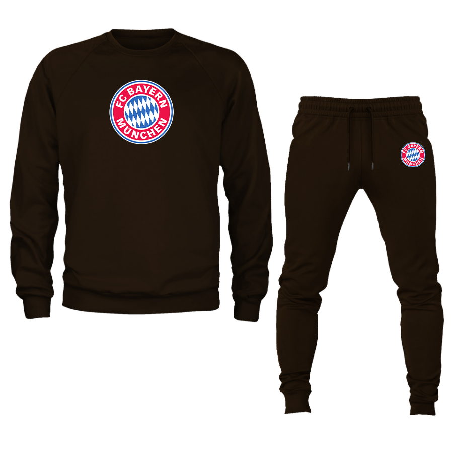Men's F.C. Bayern Munchen Soccer Logo Crewneck Sweatshirt Joggers Suit