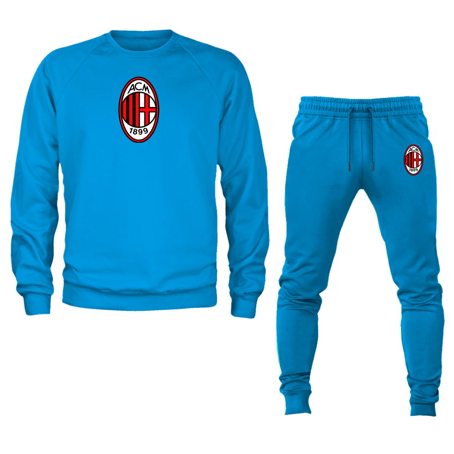 Men’s AC Milan Soccer Logo Crewneck Sweatshirt Joggers Suit