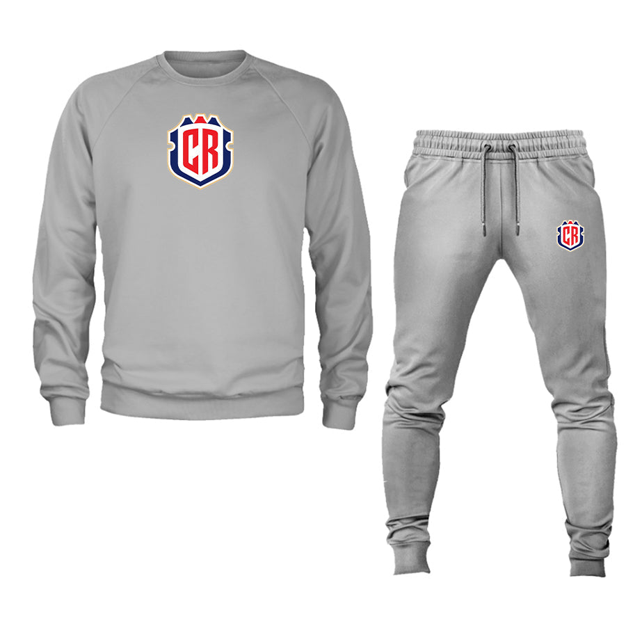 Men's Costa Rica National Soccer Team Crewneck Sweatshirt Joggers Suit